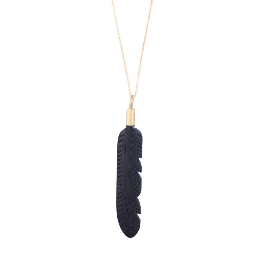 LONG BLACK ONYX FEATHER