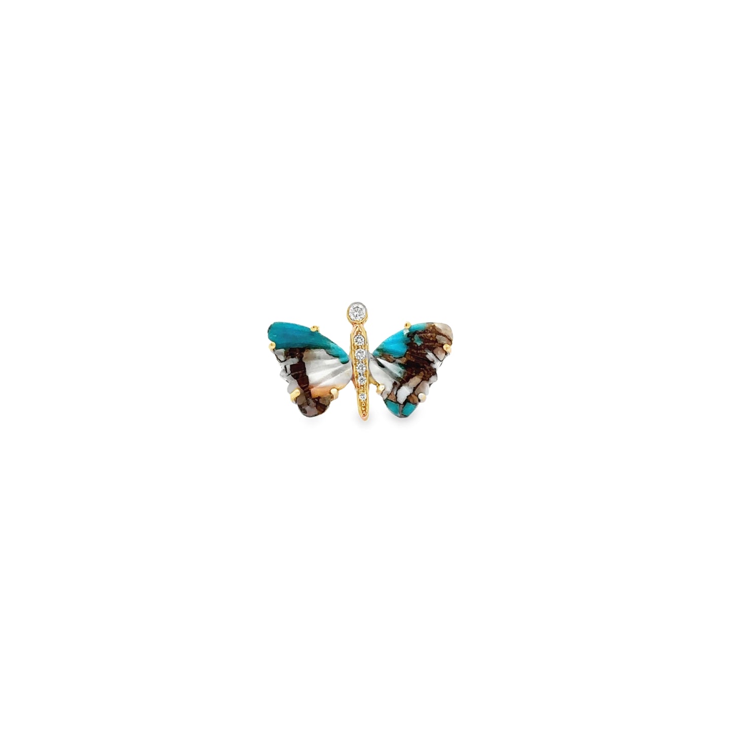 Small Oyster Turquoise Butterfly Ring