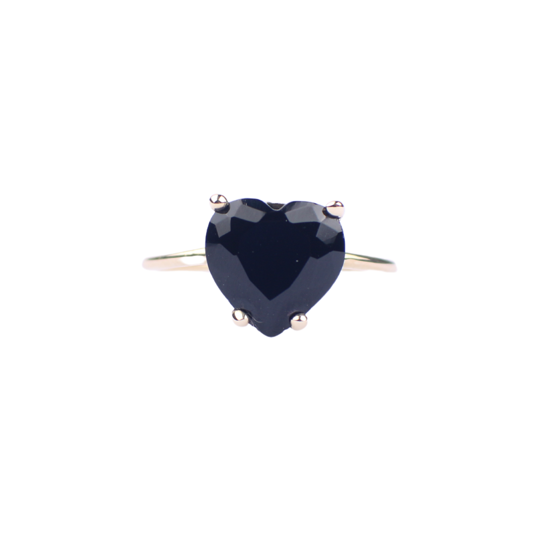 SMOKY TOPAZ HEART GEM CANDY RING