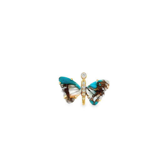 Small Oyster Turquoise Butterfly Ring