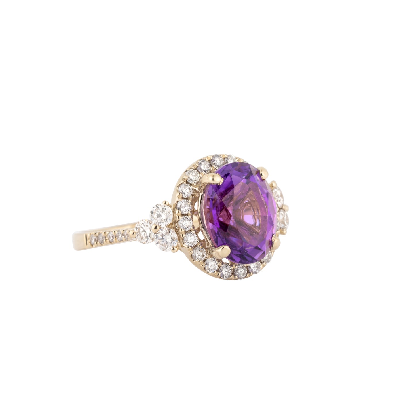 Amethyst Oval Regal Diamond Ring - Nina Segal Jewelry