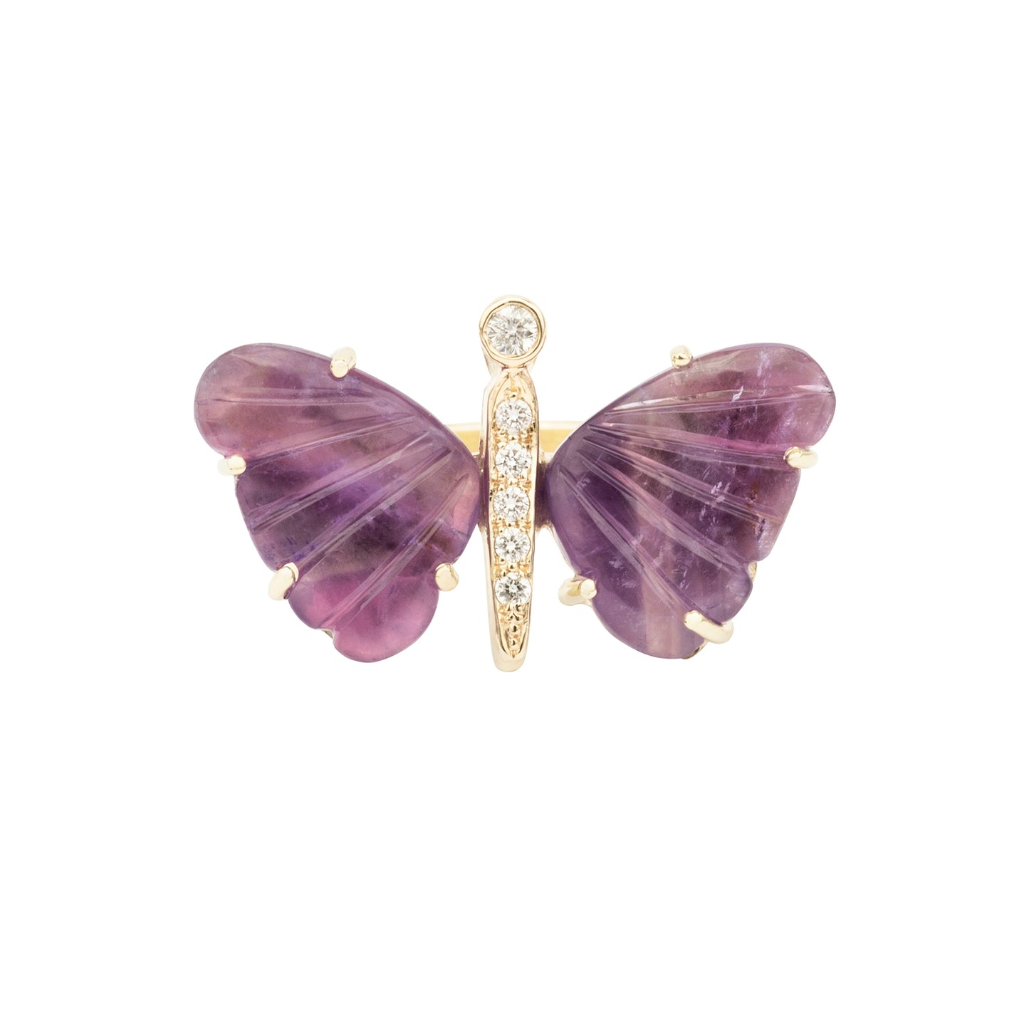 African Amethyst Butterfly Diamond Ring - Nina Segal Jewelry