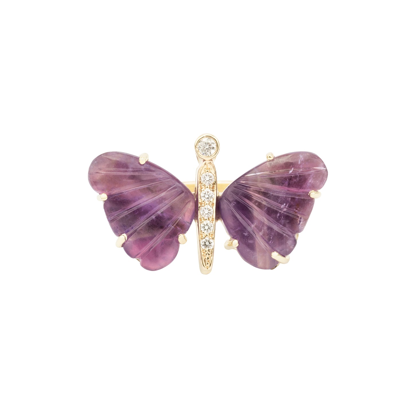 African Amethyst Butterfly Diamond Ring - Nina Segal Jewelry