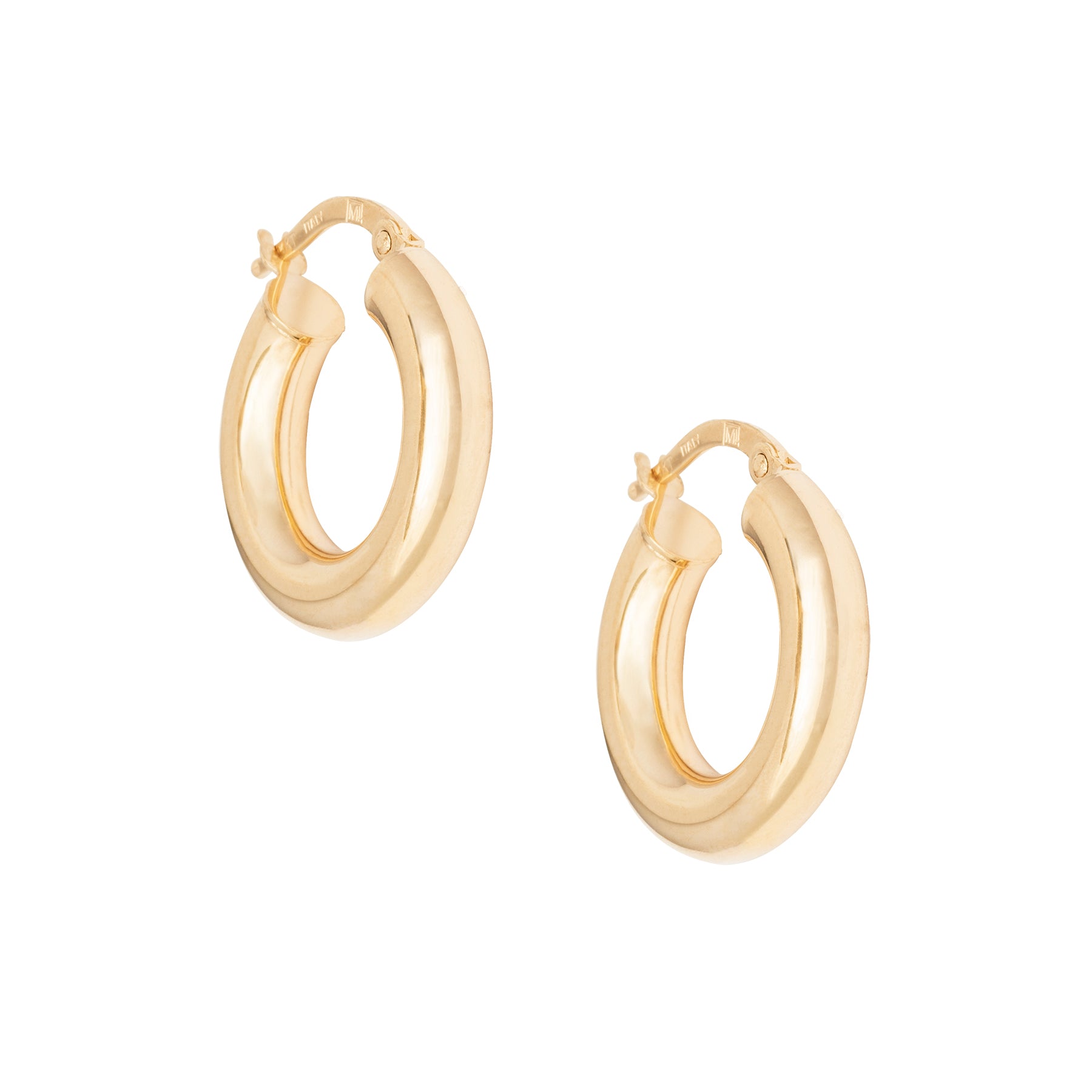 .75" 4MM Thick Gold Hoops - Nina Segal Jewelry