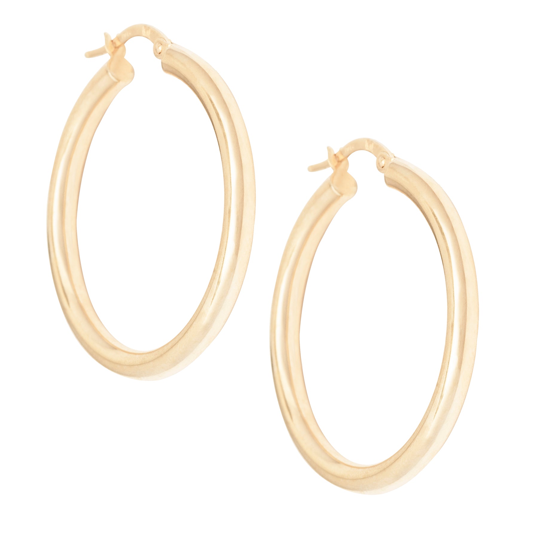 1.75" 4MM Thick Gold Hoops - Nina Segal Jewelry