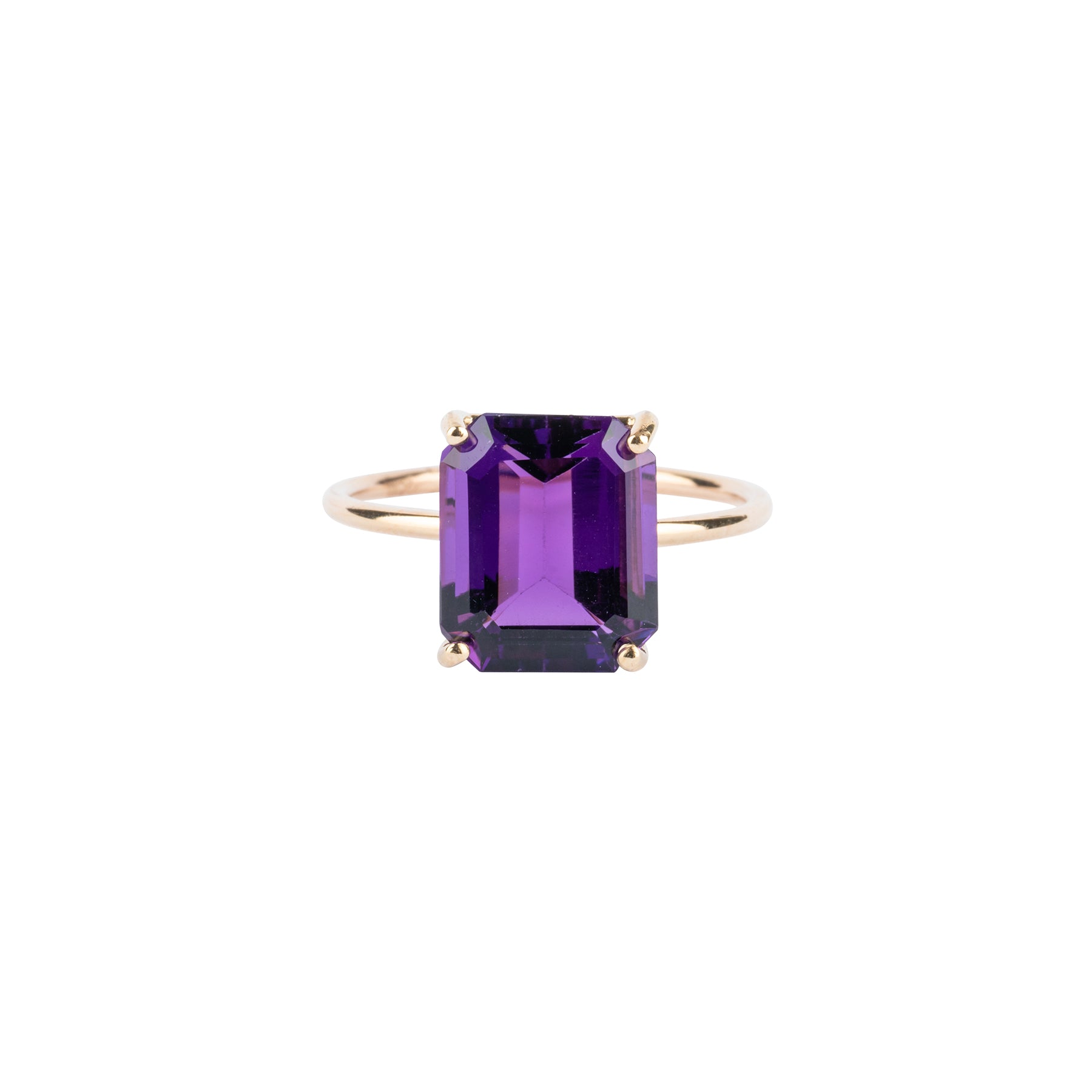 Amethyst Emerald Cut Gem Candy Ring - Nina Segal Jewelry