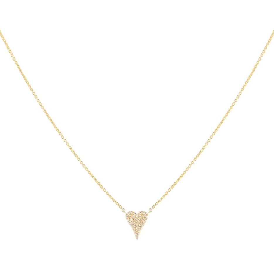 Tiny Pave Elongated Heart Necklace - Nina Segal Jewelry