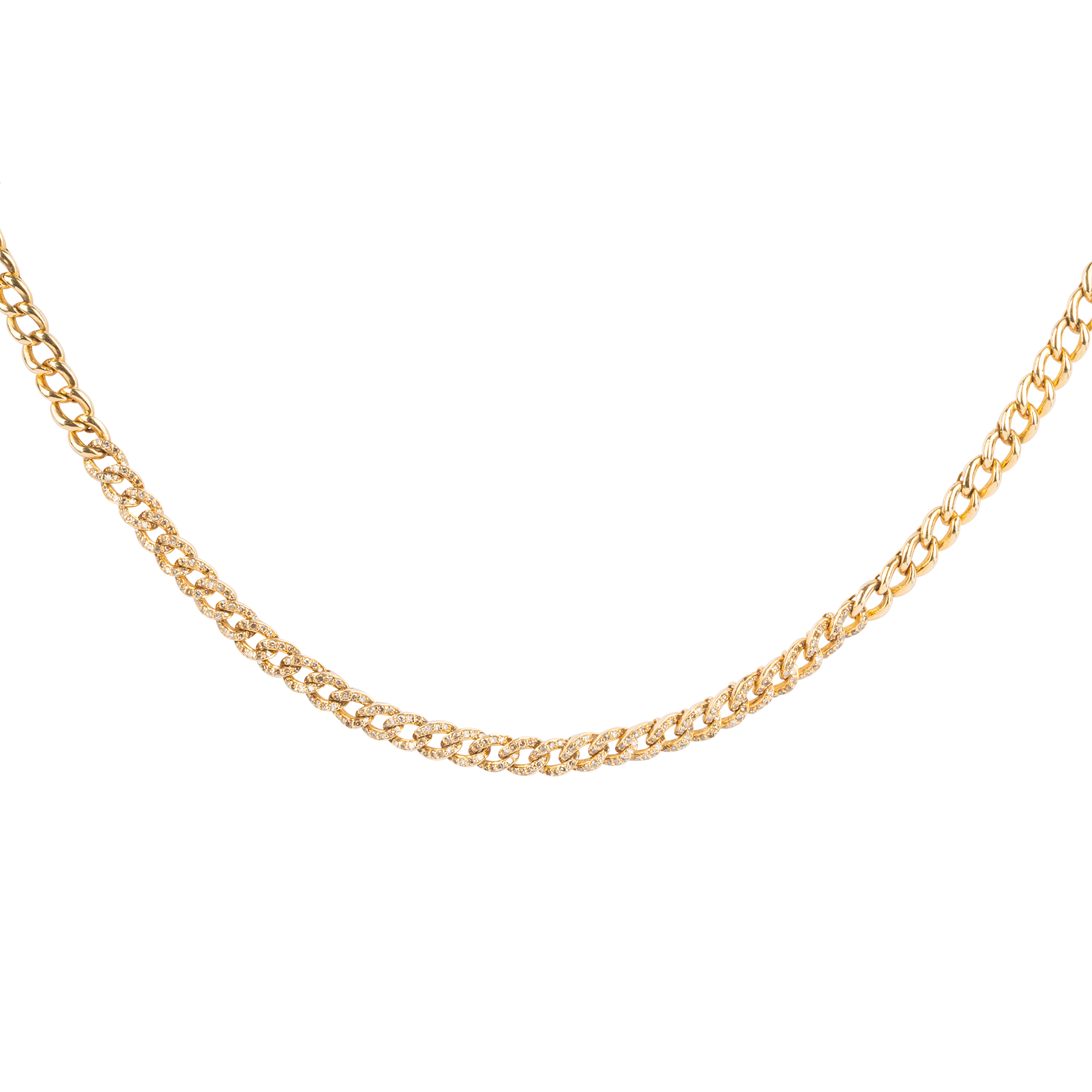 Small Cuban Link Pave Diamond Necklace - Nina Segal Jewelry