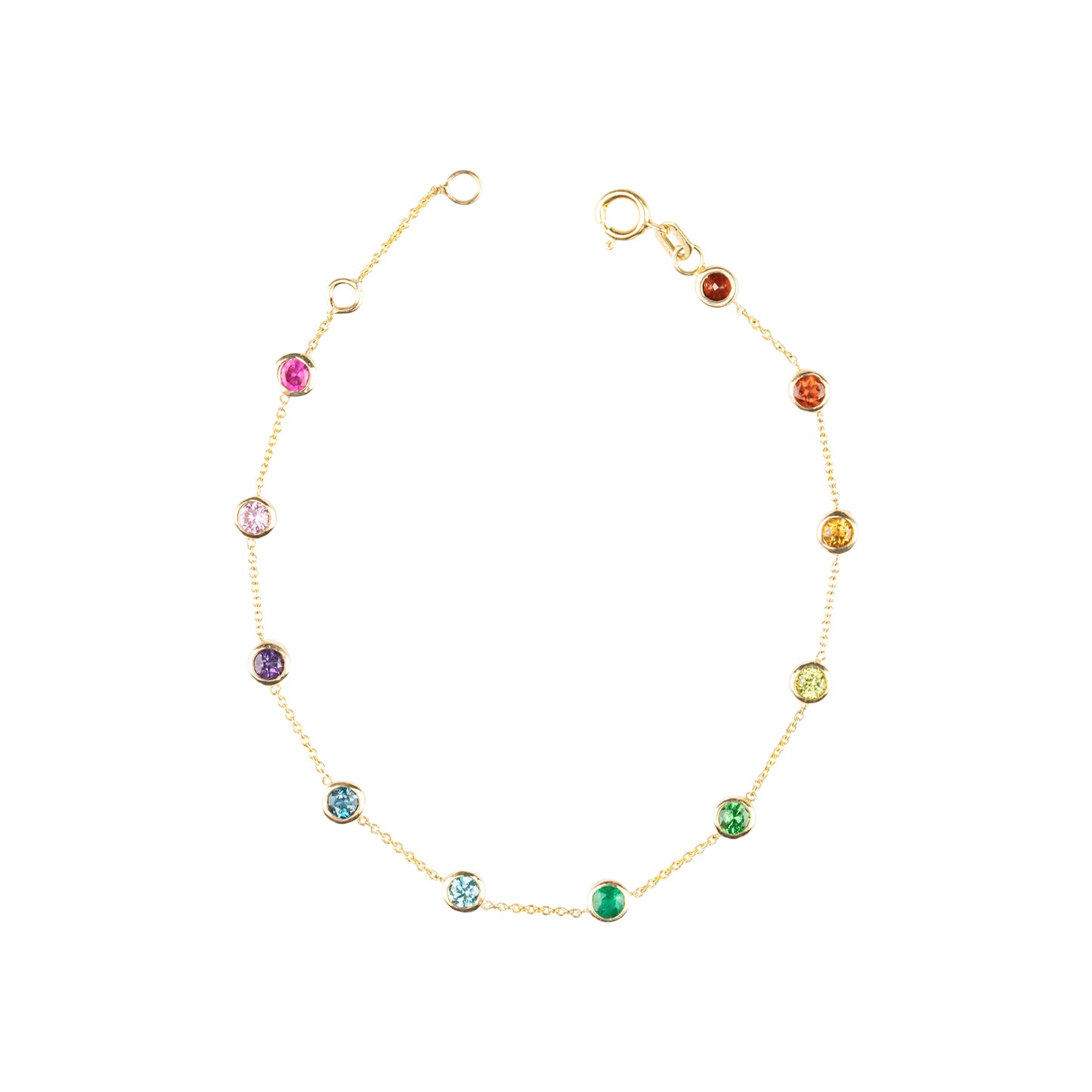 Rainbow Gem Bezel Bracelet - Nina Segal Jewelry