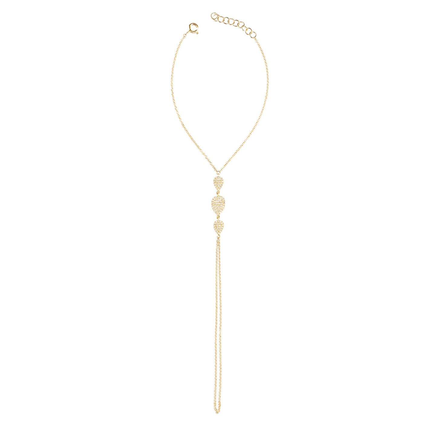 3 Diamond Pear Bringlet - Nina Segal Jewelry
