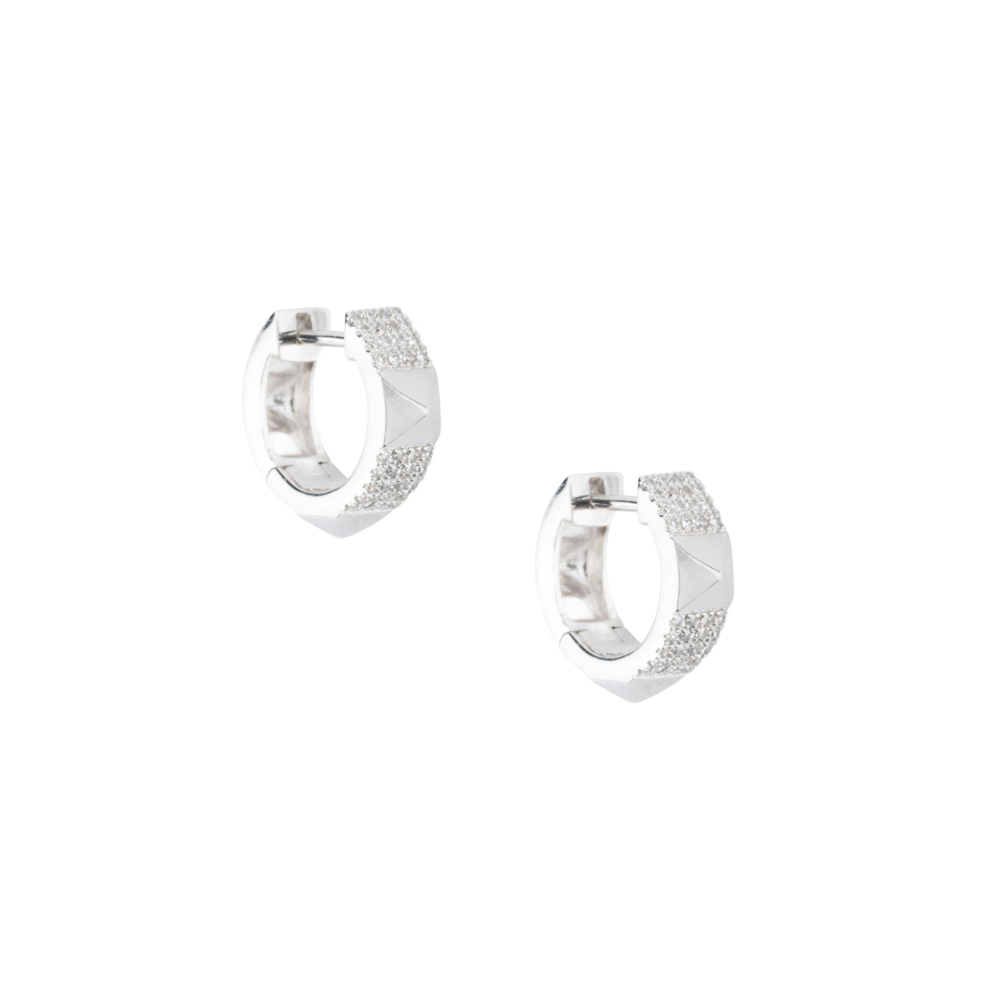 Thick Pyramid Pave Huggies - Nina Segal Jewelry