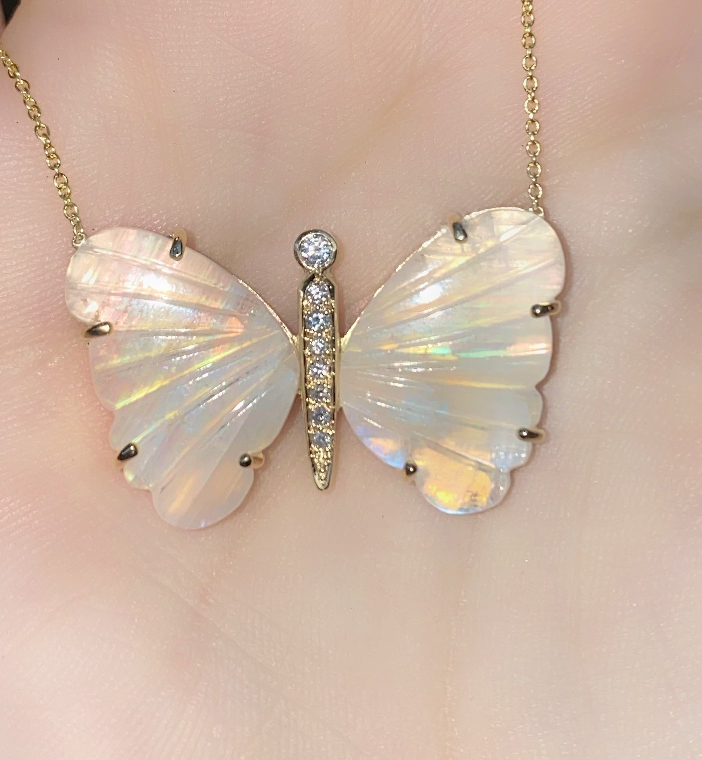 Large Moonstone Butterfly Necklace - Nina Segal Jewelry