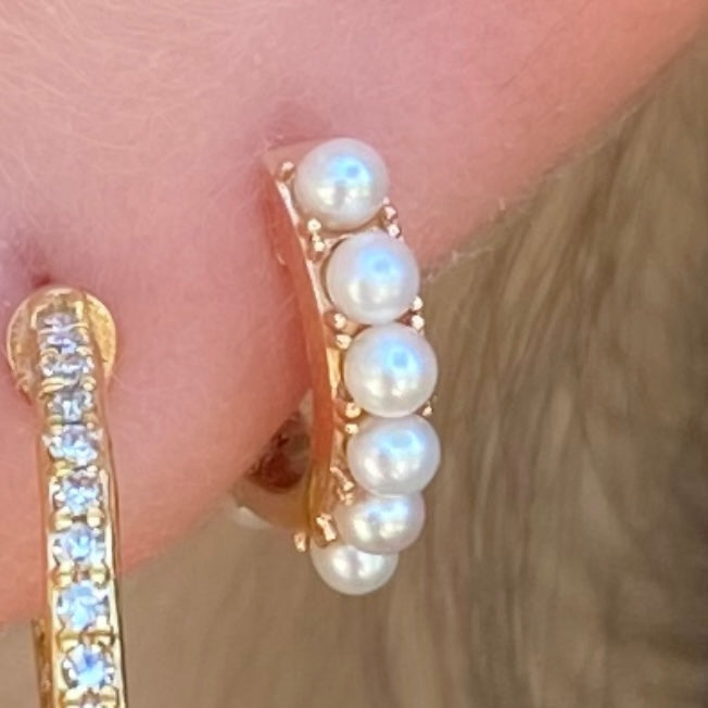 Little Pearl Dot Huggies - Nina Segal Jewelry