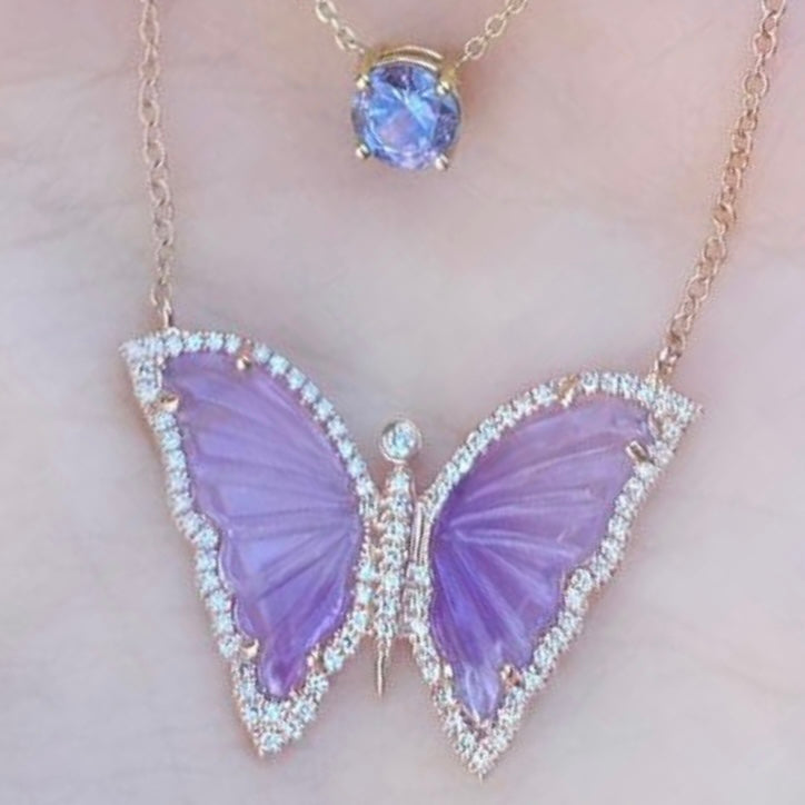 Amethyst Butterfly Diamond Necklace - Nina Segal Jewelry