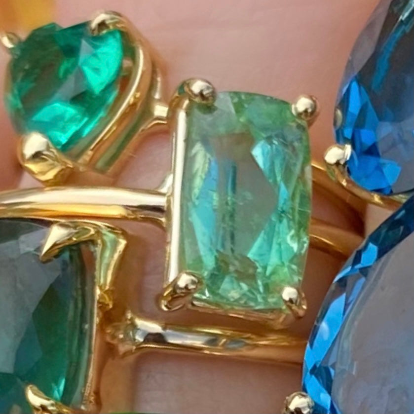 Gem Candy Light Green Tourmaline Rectangle Ring - Nina Segal Jewelry