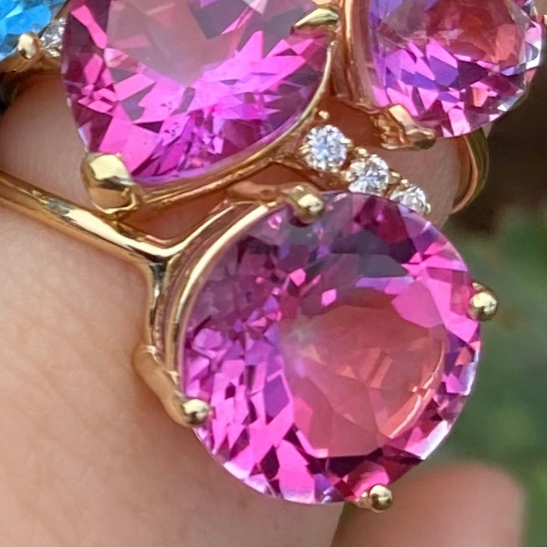 Big Pink Topaz Gem Candy Round Ring - Nina Segal Jewelry