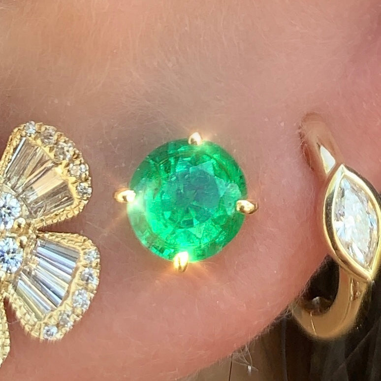 1.24 Ct Emerald Studs - Nina Segal Jewelry
