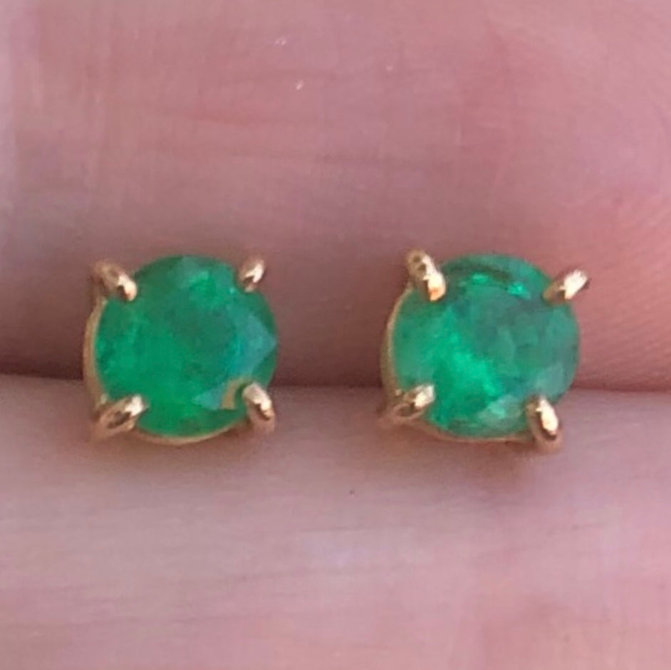.75 Carat Emerald Studs - Nina Segal Jewelry