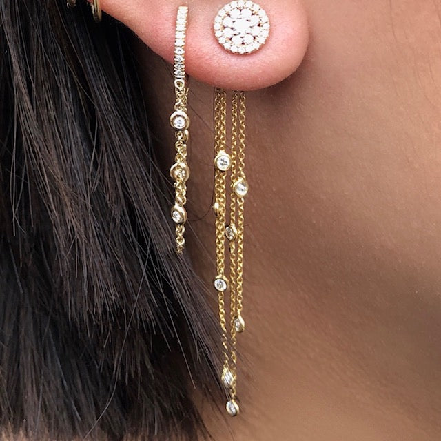 8 Bezel Chain Diamond Chandelier Backs - Nina Segal Jewelry