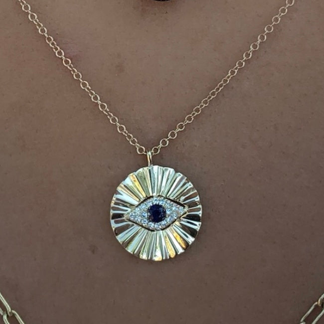 Eye Disc Diamond Necklace - Nina Segal Jewelry