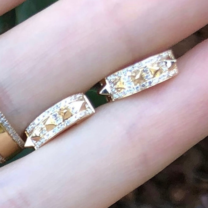 Tiny Spike Thick Pave Diamond Huggies - Nina Segal Jewelry