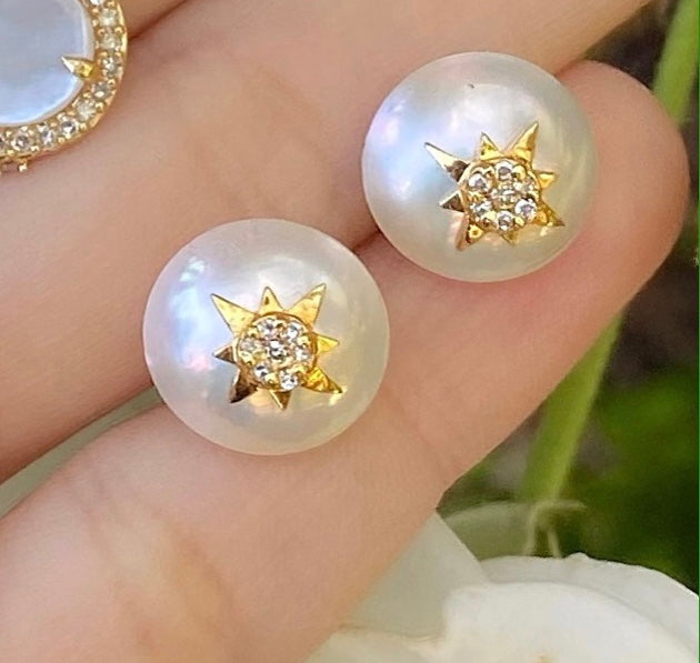 Pearl Starburst Studs - Nina Segal Jewelry
