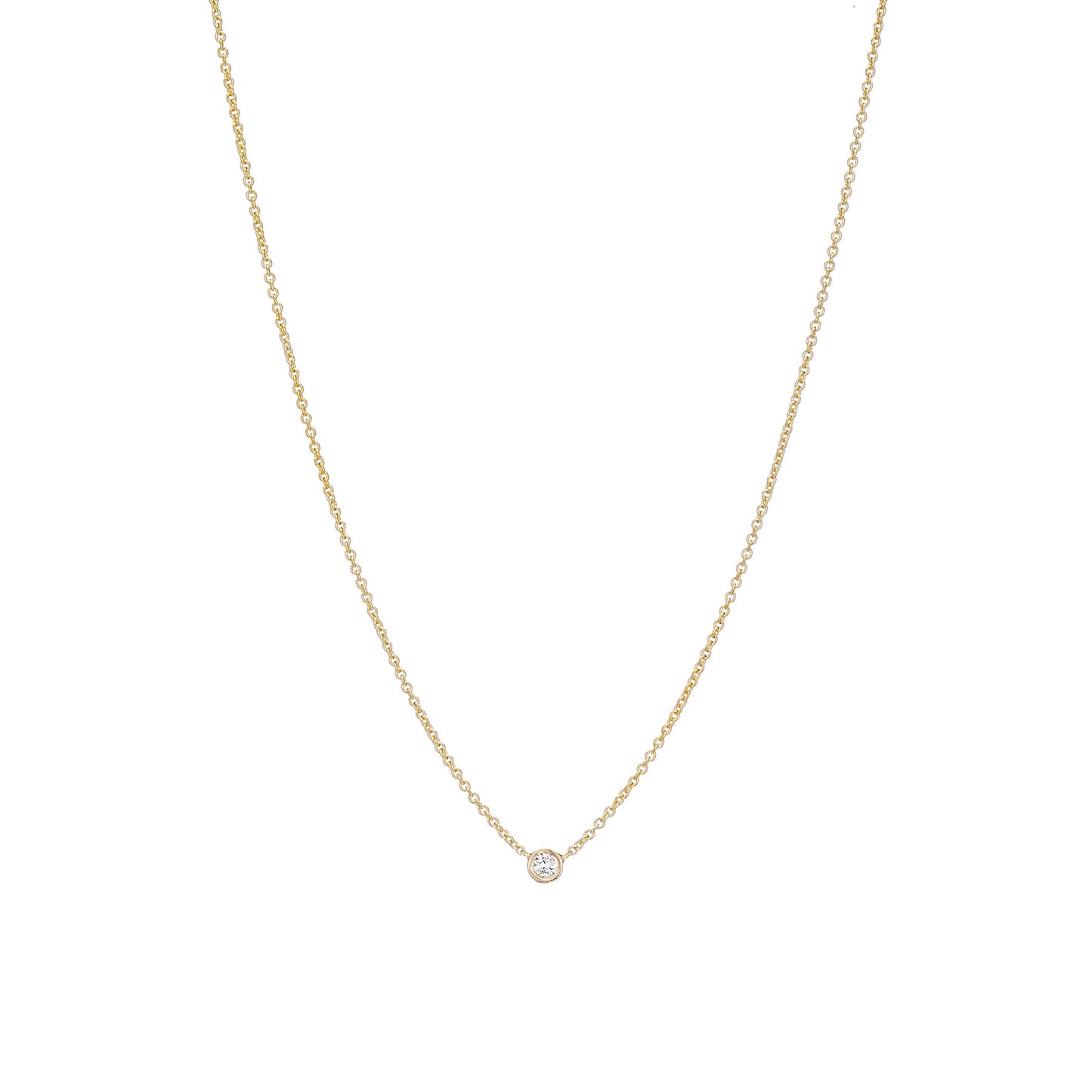 Tiny .02CT Diamond Bezel Necklace - Nina Segal Jewelry
