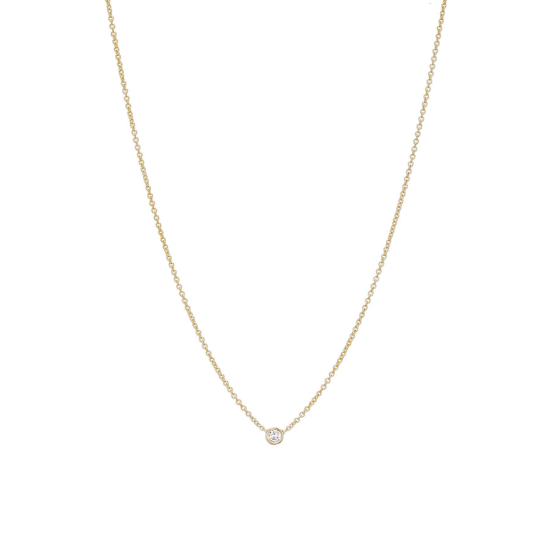 Tiny .02CT Diamond Bezel Necklace - Nina Segal Jewelry