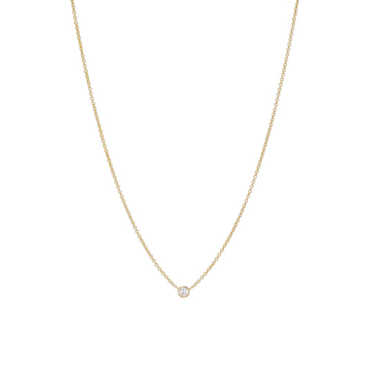 Tiny .02CT Diamond Bezel Necklace - Nina Segal Jewelry