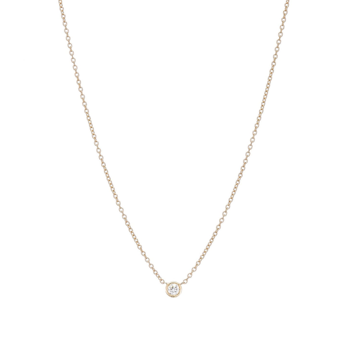 Single Diamond Bezel Necklace .02ct-.10ct - Nina Segal Jewelry