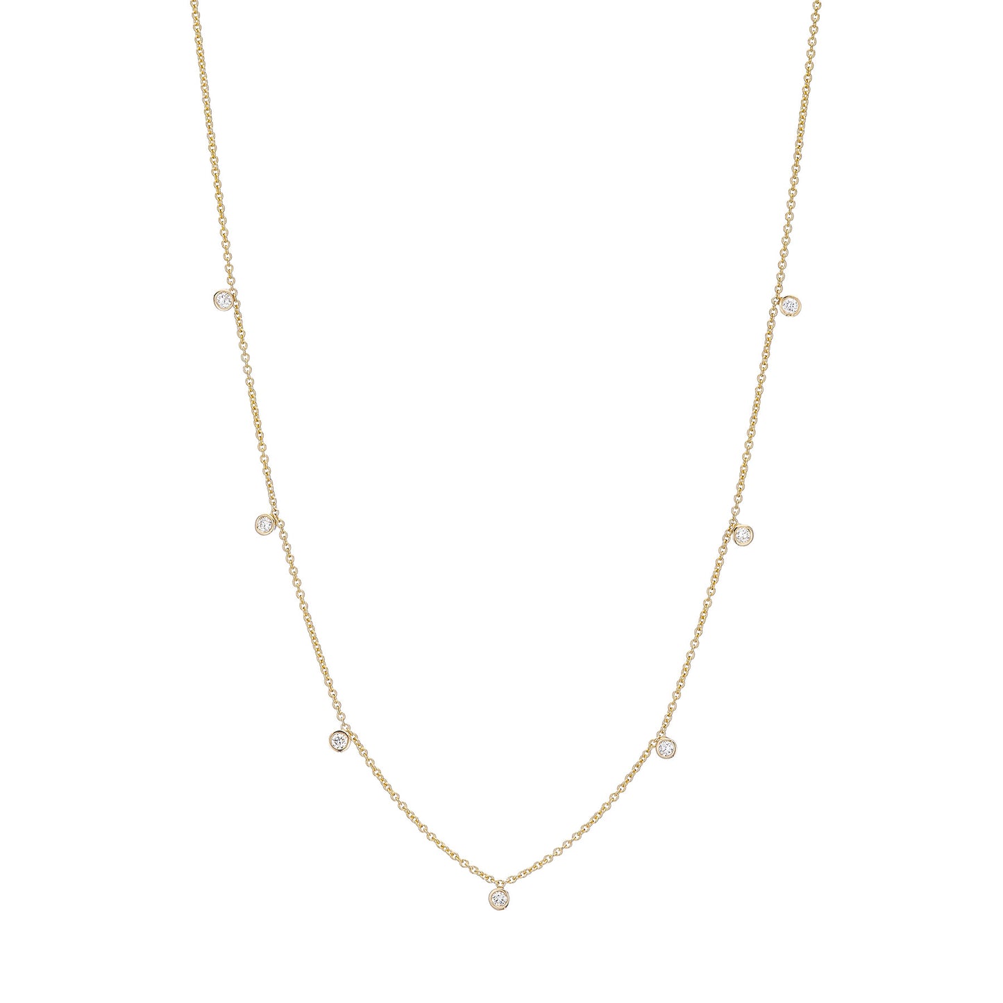 Seven Tiny Diamond Drop Necklace - Nina Segal Jewelry