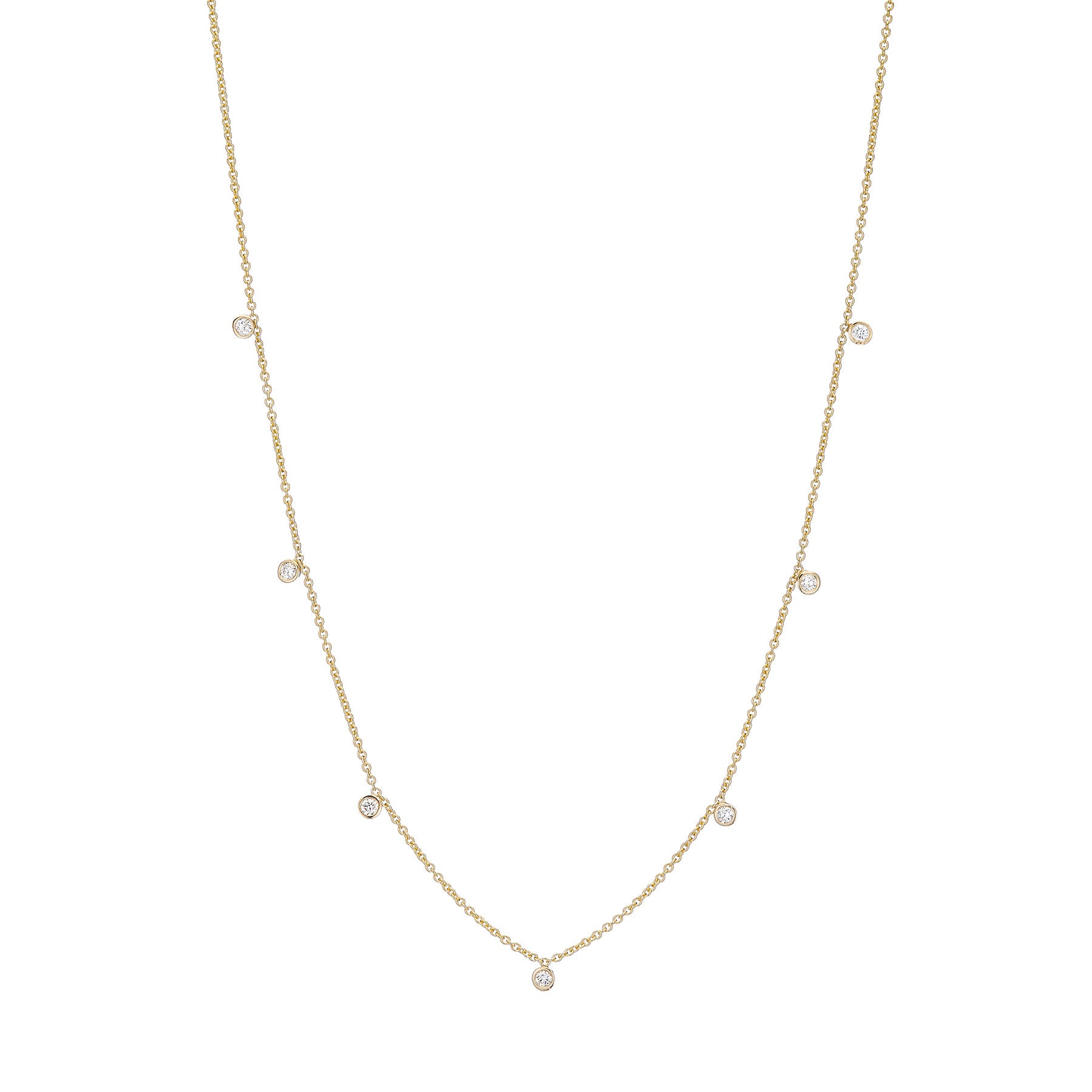 Seven Tiny Diamond Drop Necklace - Nina Segal Jewelry