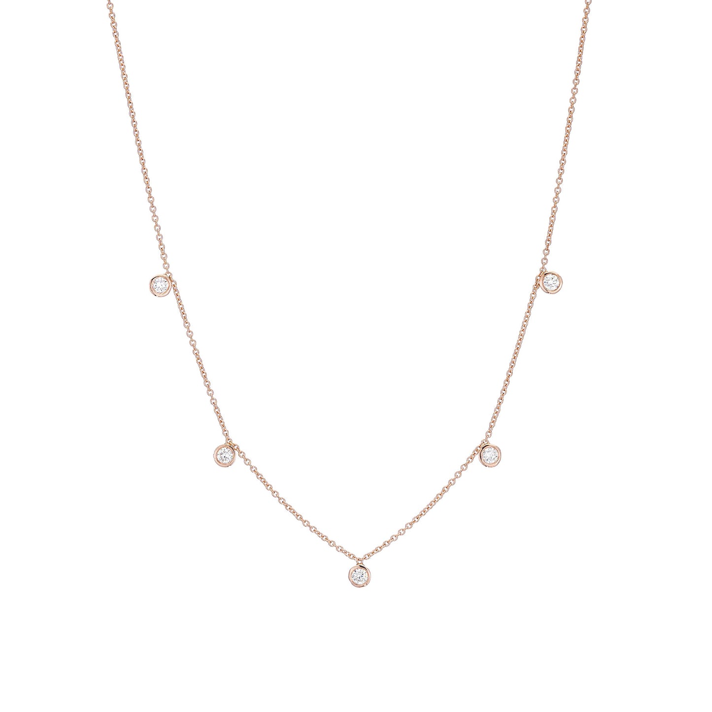 Five Diamond Drop Necklace - Nina Segal Jewelry