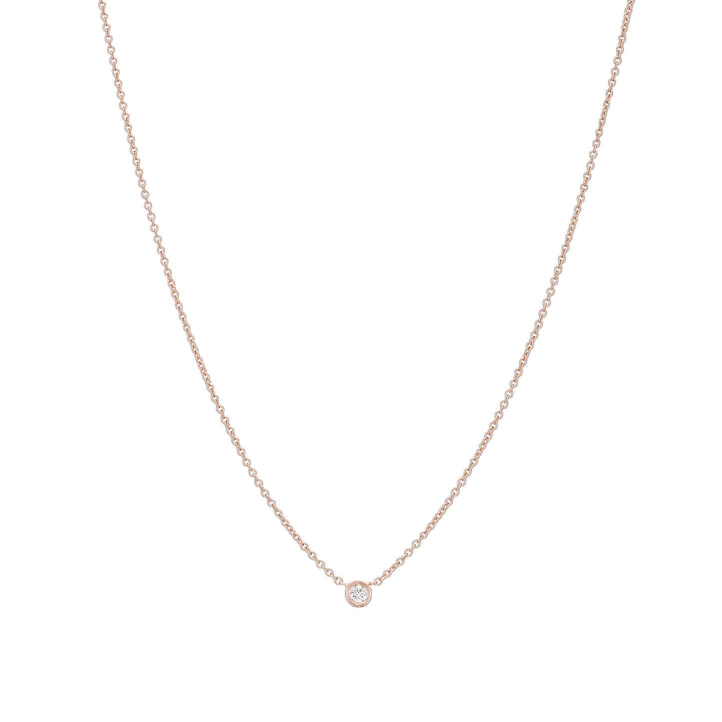 Tiny .02CT Diamond Bezel Necklace - Nina Segal Jewelry