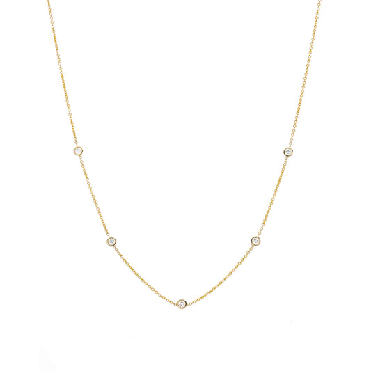 Five Diamond Bezel Choker - Nina Segal Jewelry