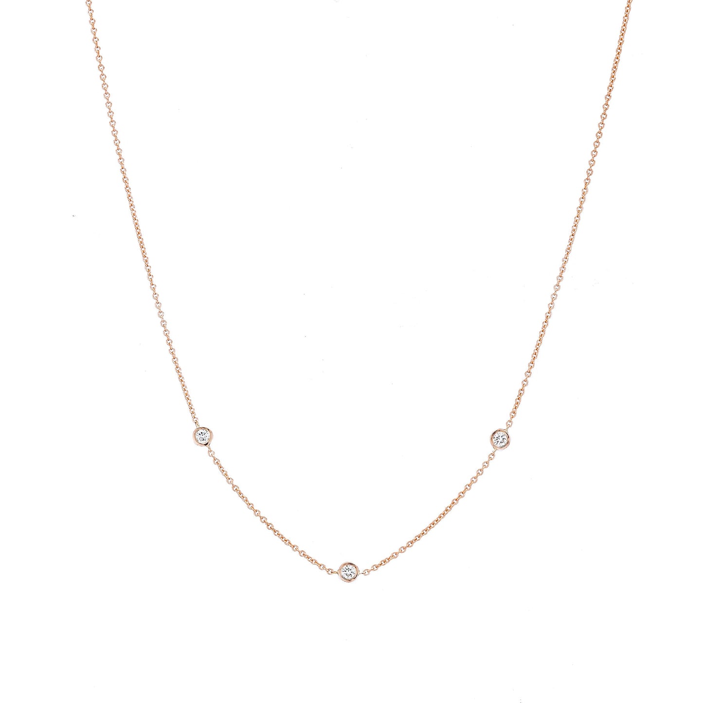 Three Diamond Bezel Choker - Nina Segal Jewelry