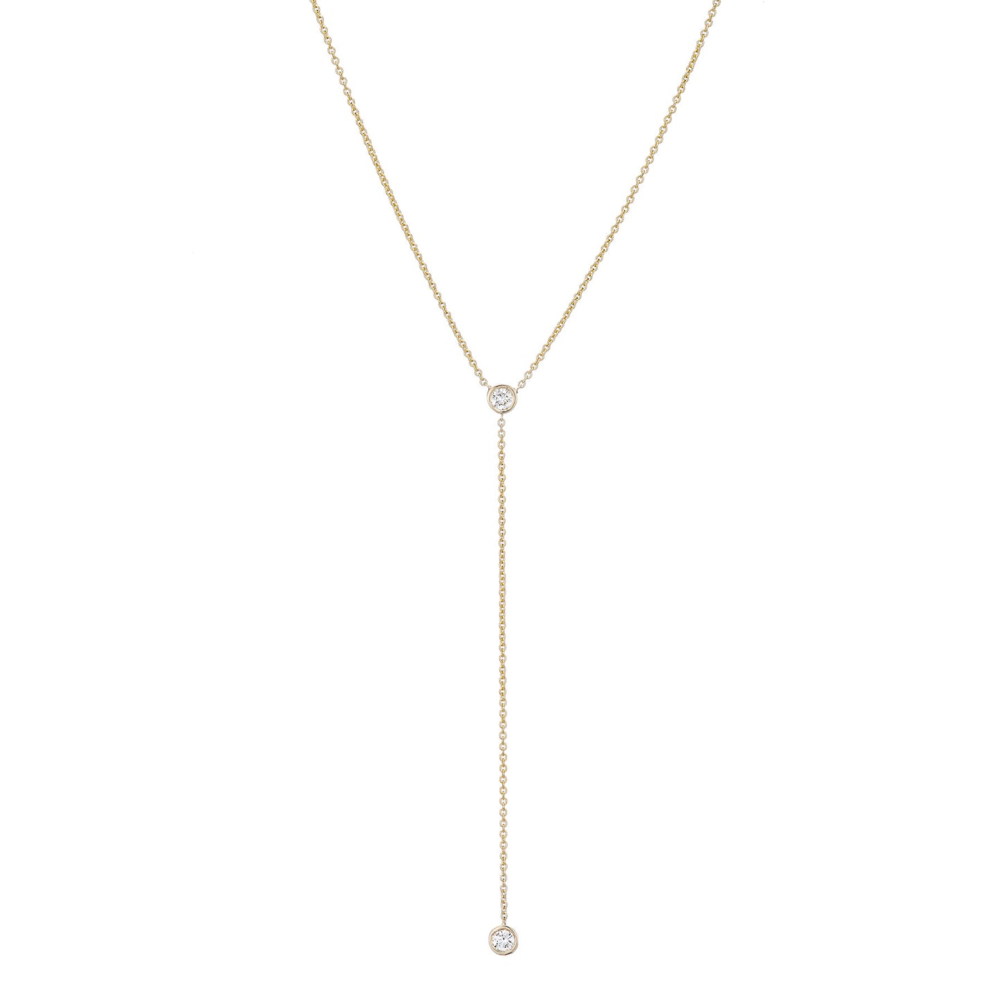 Classic Double Diamond Lariat Necklace - Nina Segal Jewelry