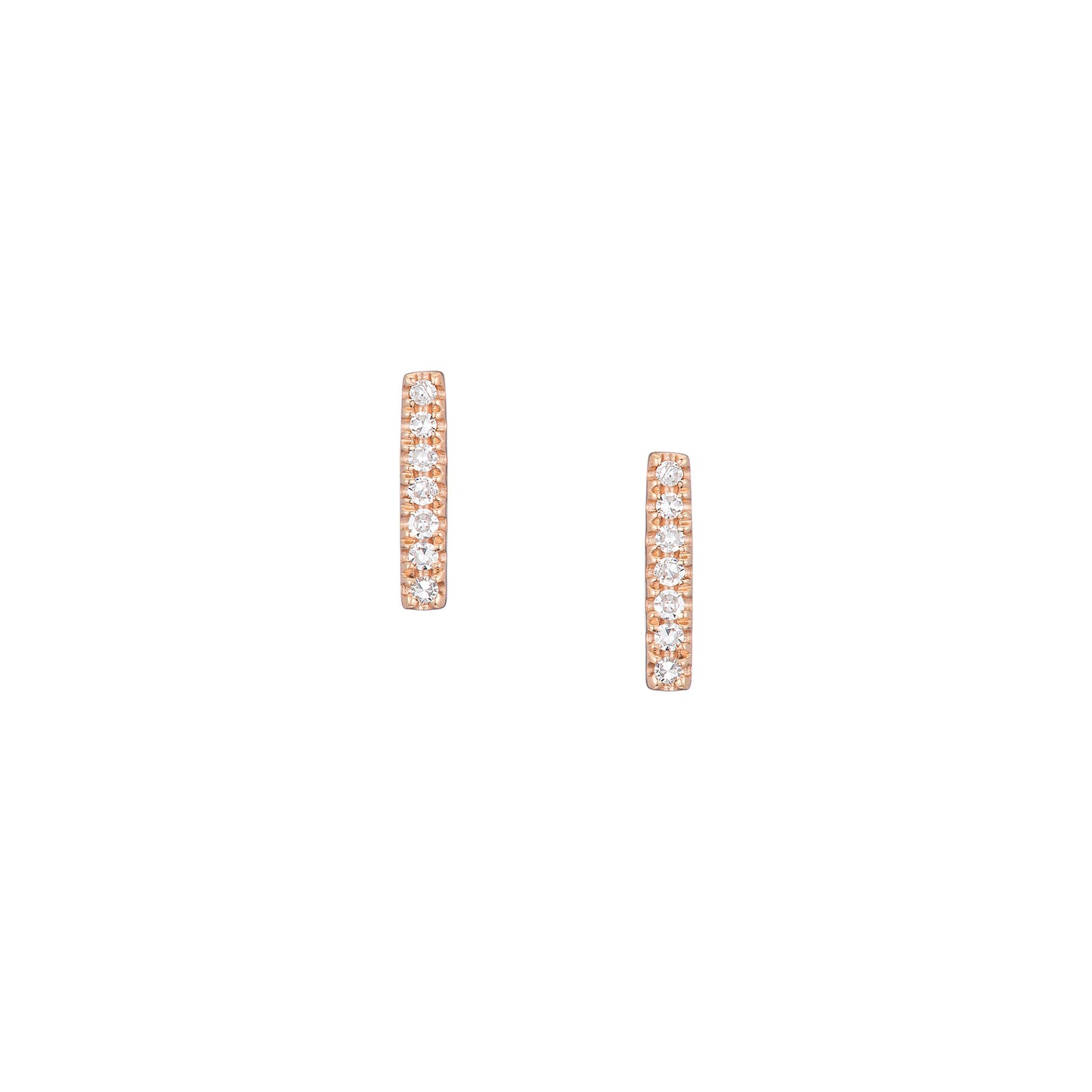 6 Diamond Bar Studs - Nina Segal Jewelry
