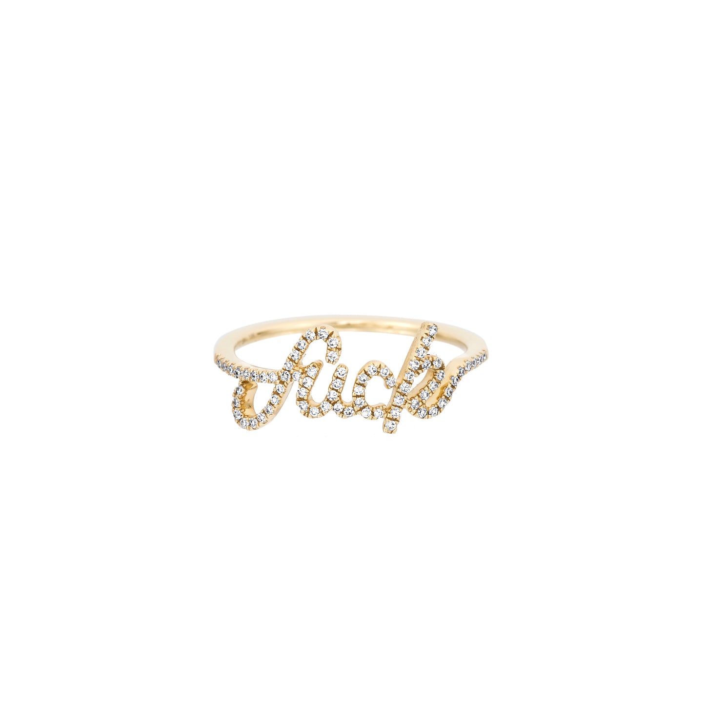 Diamond Cursive Fuck Ring - Nina Segal Jewelry