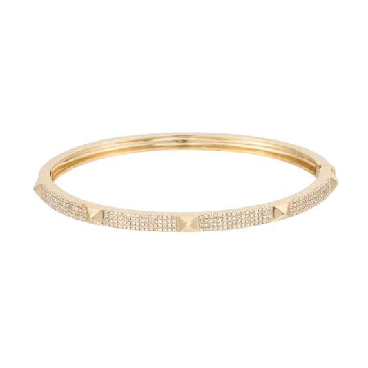 Pyramid Plain & Diamond Bracelet - Nina Segal Jewelry
