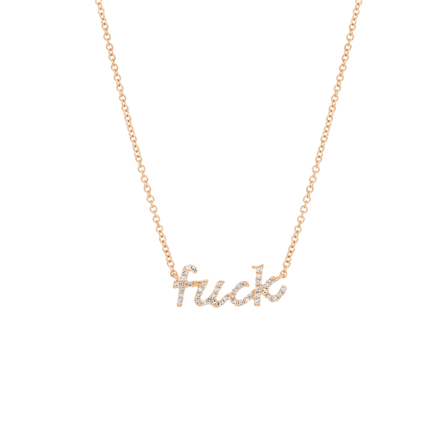 Diamond Cursive Fuck Necklace - Nina Segal Jewelry