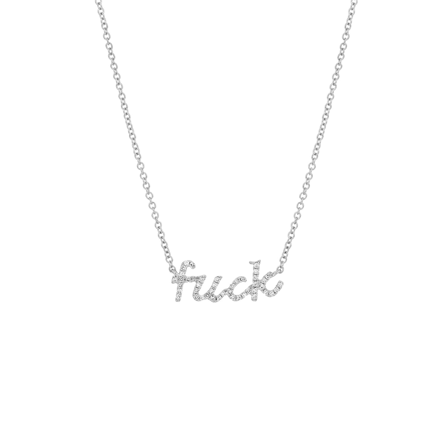 Diamond Cursive Fuck Necklace - Nina Segal Jewelry