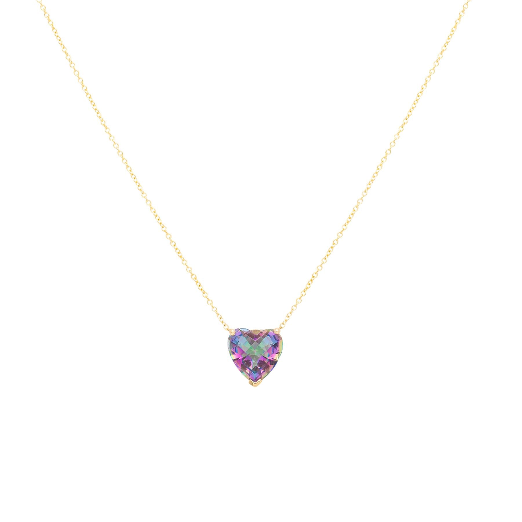 Purple Mystic Topaz Heart Gem Candy Necklace - Nina Segal Jewelry