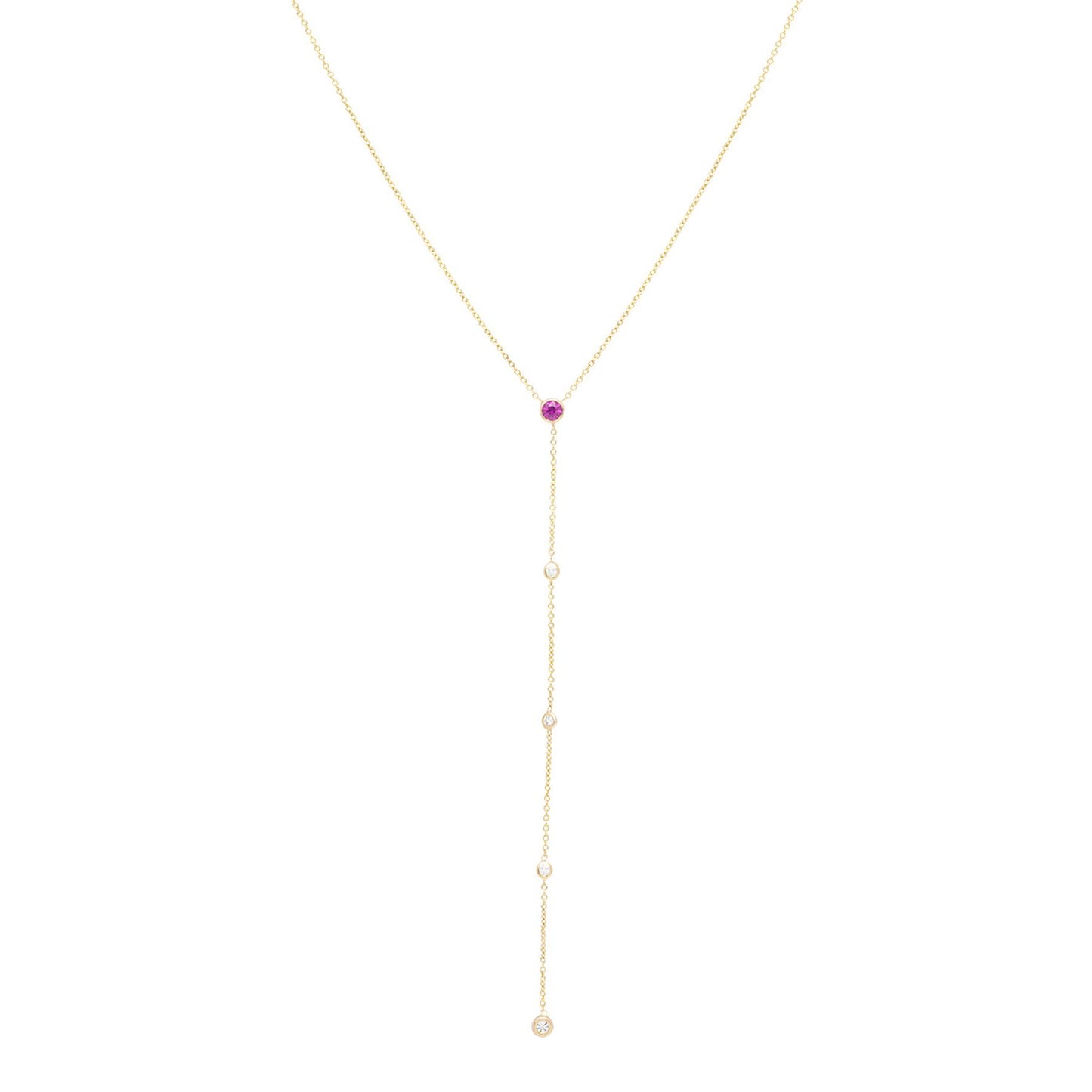 Pink Sapphire Diamond Lariat - Nina Segal Jewelry