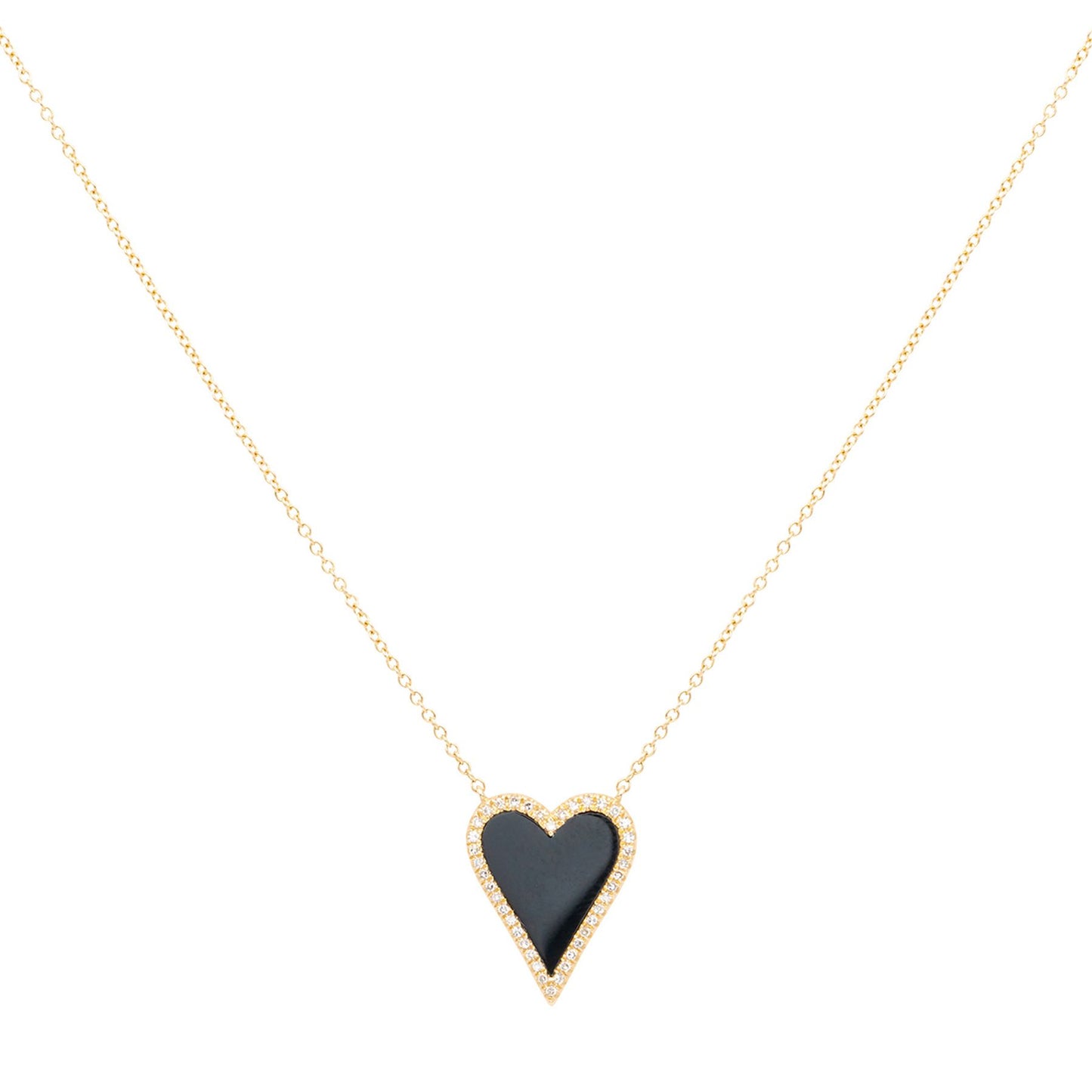 Onyx Diamond Heart Necklace - Nina Segal Jewelry