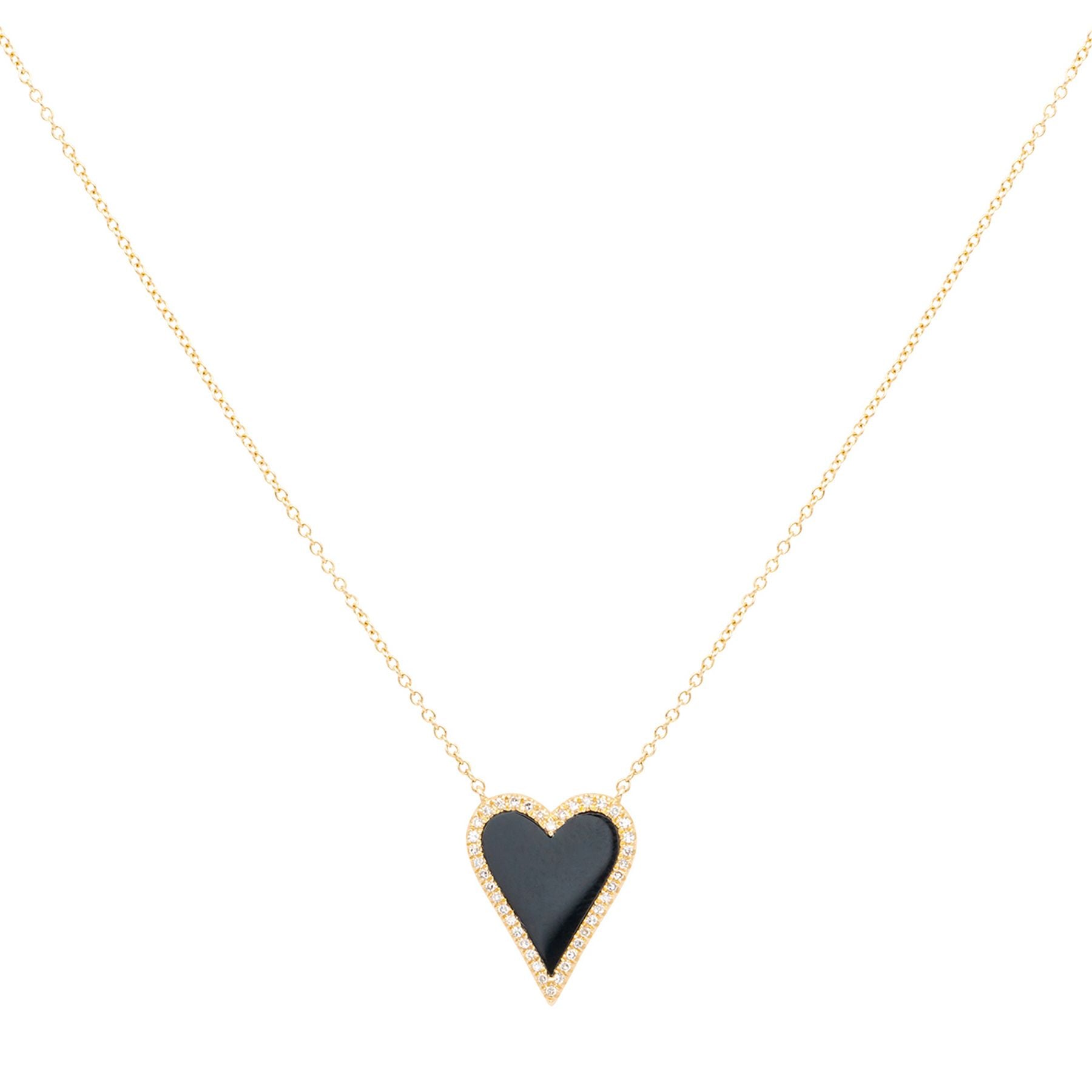Onyx Diamond Heart Necklace - Nina Segal Jewelry