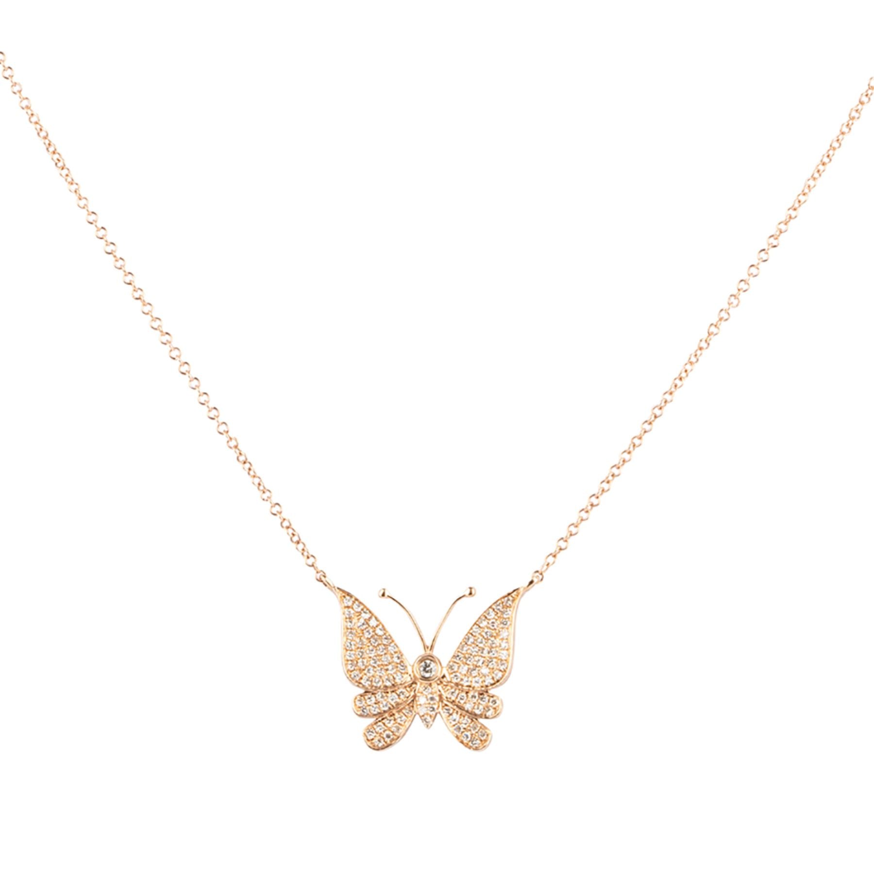 Butterfly Pave Diamond Necklace - Nina Segal Jewelry