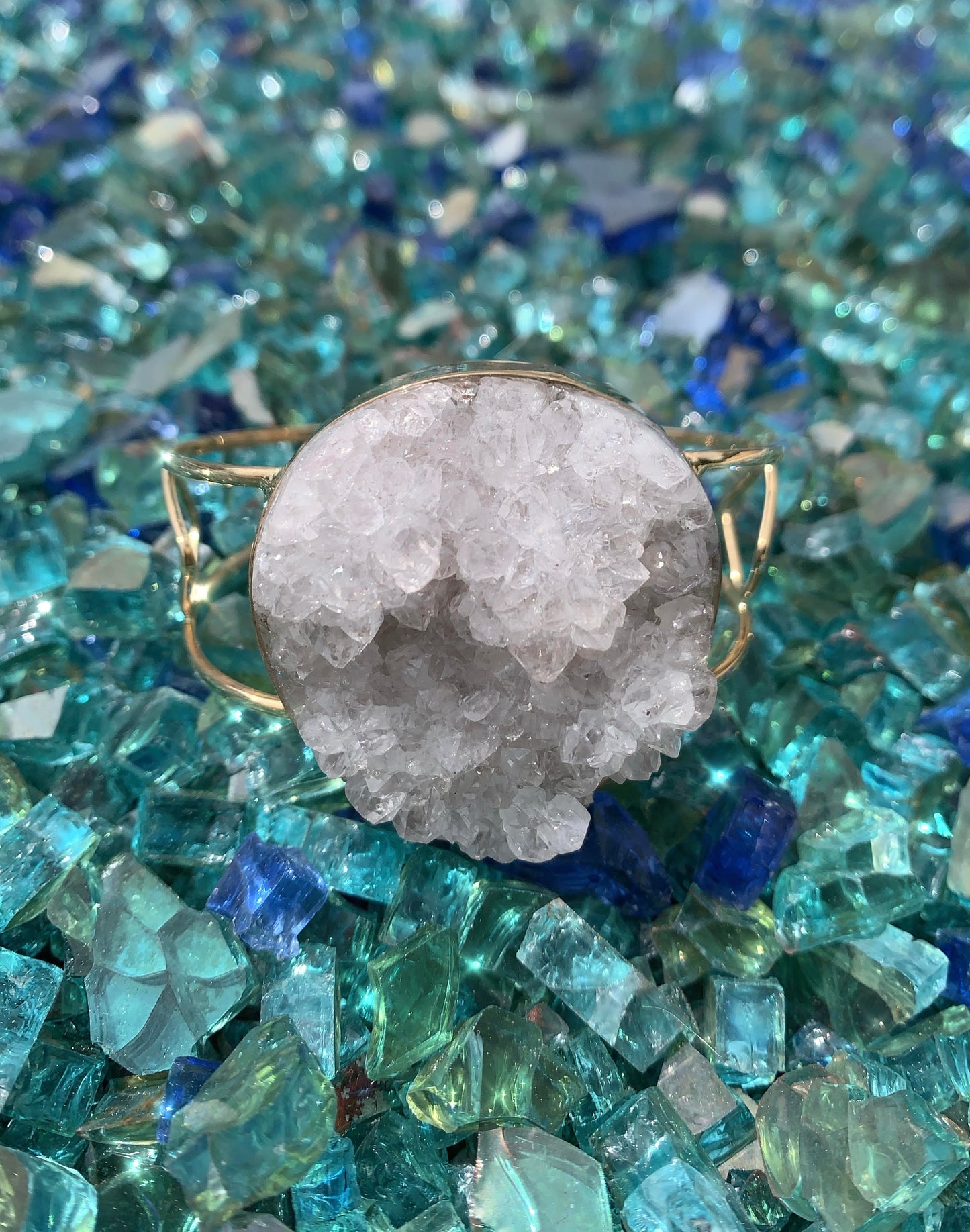 14KY White Druzy Cuff - Nina Segal Jewelry