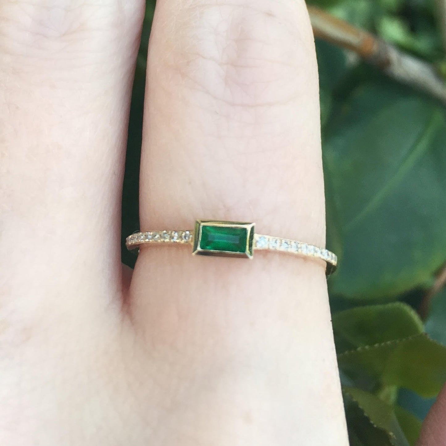 Emerald Baguette Diamond Stacker - Nina Segal Jewelry