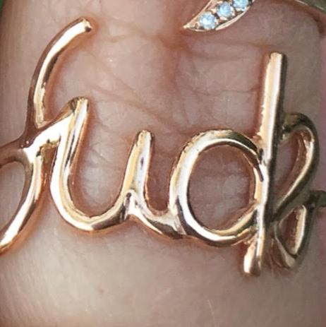 Plain Gold Cursive Fuck Ring - Nina Segal Jewelry